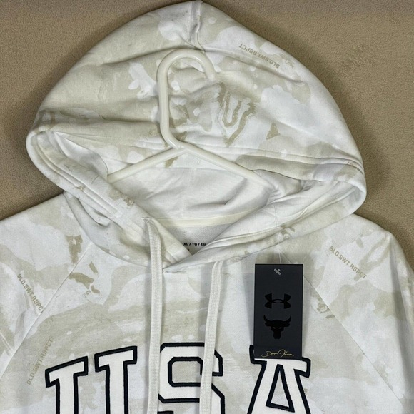 Under Armour Hoodie Adult Extra Large White/Gray Project Rock Camo Mens NWT - Picture 2 of 14